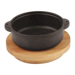 Casseruola con supporto legno