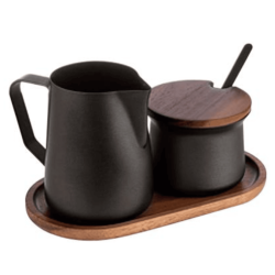 Latte e zucchero set colore nero