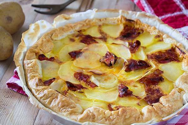 pepperoni and potato quiche
